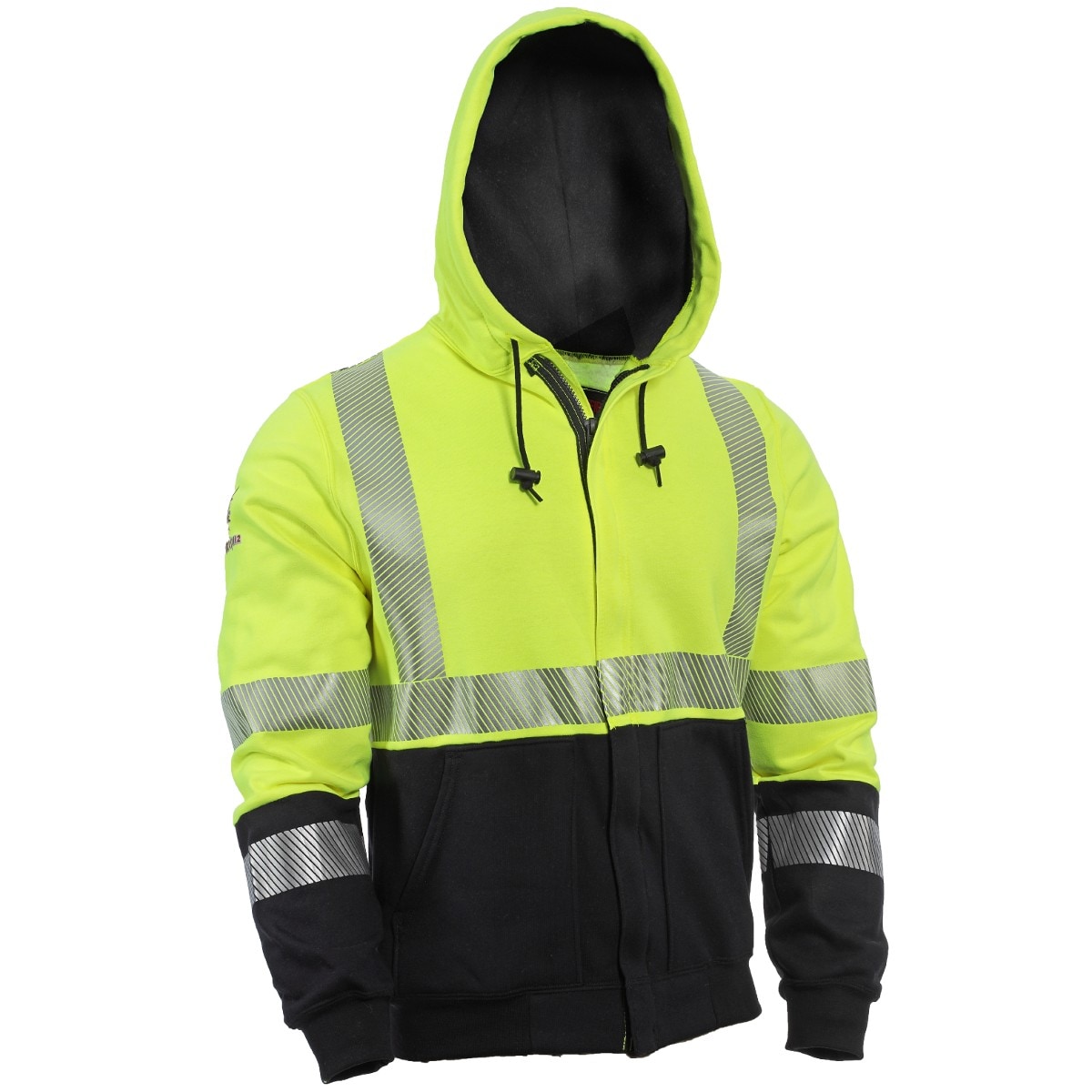 DRIFIRE FR Hybrid Deluxe Zip Front Sweatshirt - Type R Class 3 in Hi-Vis Yellow